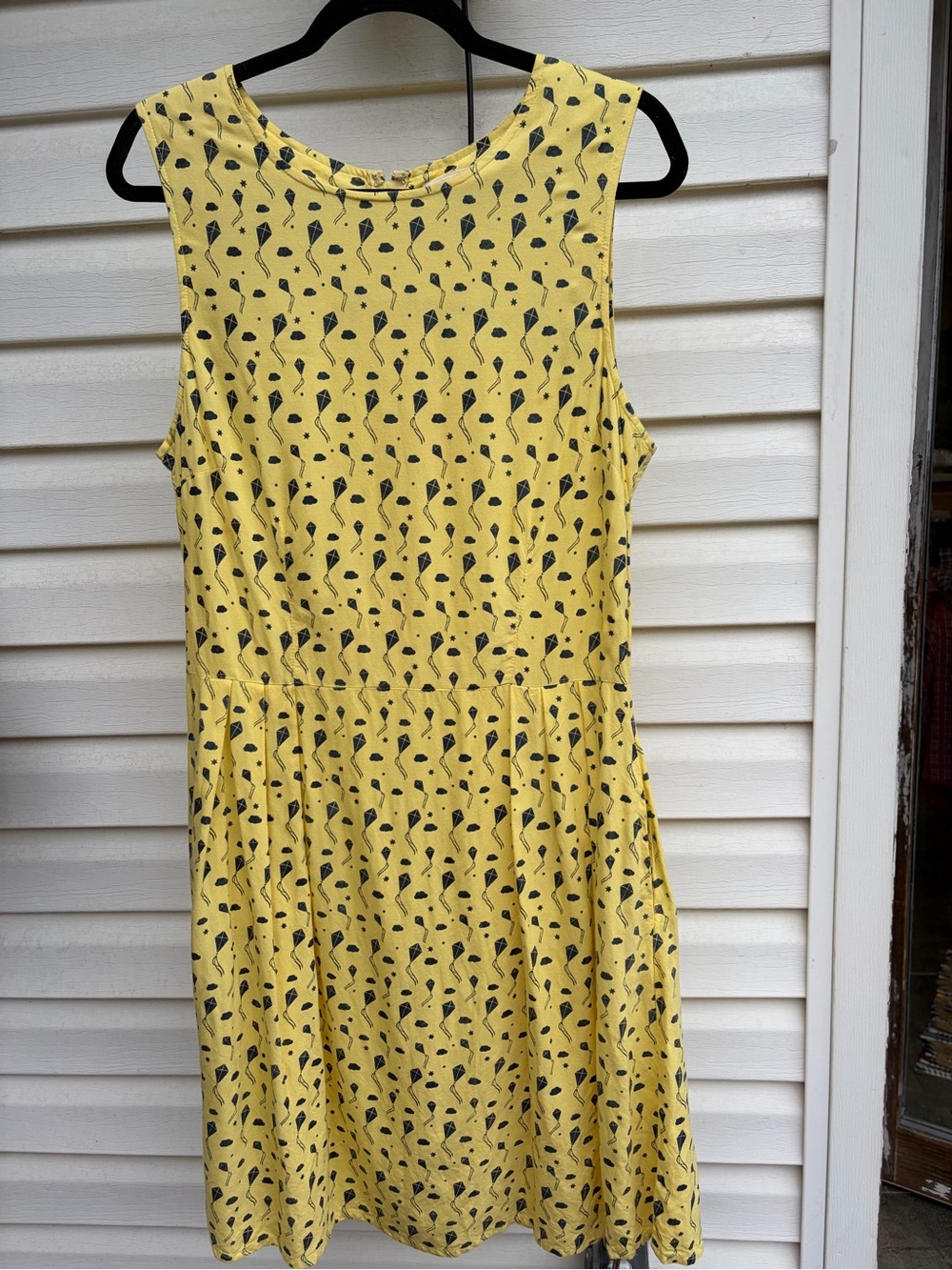 Circus UK 18 Mustard Yellow Kite Print Fit & Flare Midi Dress Pockets